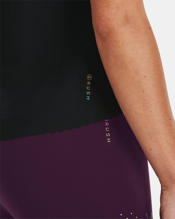 T-shirt à manches courtes UA RUSH™ Perf pour femme, Black, pdpMainDesktop image number 4